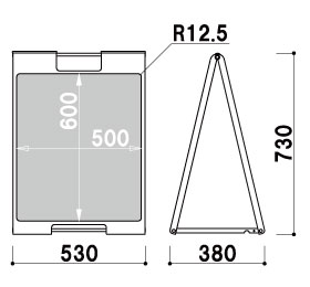SP-701　スタンドプレート　看板博覧会寸法図